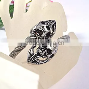 Fashion Bracelets 2016 Bangles Stainless Steel Skull Bracelet thumbnail-5