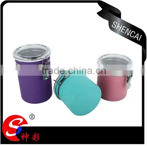 3pcs Colorful Stainless Steel Canister Jar Sets/kitchen Storage Jars/ Tea Tin See Through Lid thumbnail-3