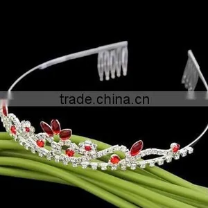 High Quality Handmade Bridal Crystal Crown For Pageant Crystal Crowns With Hair Accessories thumbnail-4