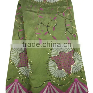 2014 New Design Silk George Lace Embroidery for Garment GP1001 Green thumbnail-1