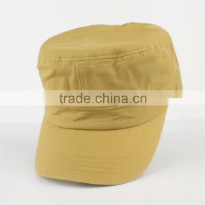 Custom Flat Top Army Cap Worn-out Black Cotton Military Hat Wholesale thumbnail-2