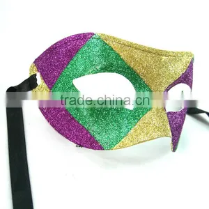 Face Mask for Dance With Halloween Mask With Feather Half Face Female Costume Party Princess of Venice thumbnail-3