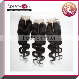 2016 New Sale Free Shipping Body Wave 100% Brazilian Virgin Hair Lace Closure thumbnail-4