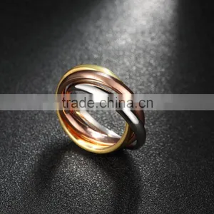 Unique Steel Ring Gold/rose Gold/white Gold Stainless Steel Rings 316L thumbnail-3