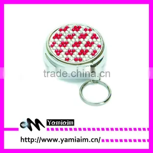Rhinestone Bling Crystal Pill Case Keychain thumbnail-1
