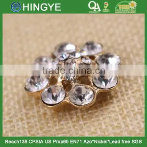 Gold Plating Wholesale Rhinestone Flower Button 15772-1 thumbnail-3