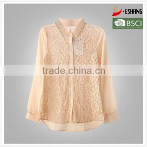 Ladies Chiffon With Lace Front Summer Shirt thumbnail-1