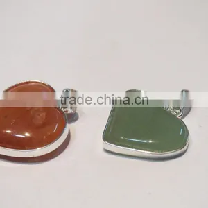 Assorted Stone Heart Gemstone Pendants thumbnail-1