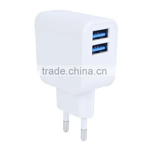 Wholesale Electronics USA EU Plug 5V 2.1A Usb Wall Charger for Samsung Travel Charger thumbnail-1