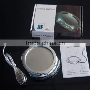 Electroplate Shiny Usb Hub Cup/mug Warmer With Usb Hub thumbnail-5