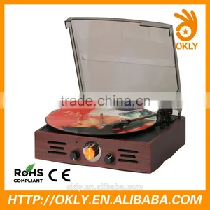 Hot Sale Portable Wooden Turntables With CD and Record Player thumbnail-1