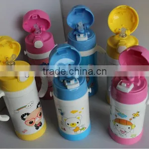 350ml Stainless Steel Double Wall Baby Sports Bottle With Straw thumbnail-1