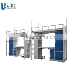 School Furniture Steel Dormitory Bed With Desk thumbnail-1