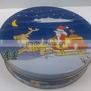Flat Lid Round Cookie Tin Can thumbnail-1
