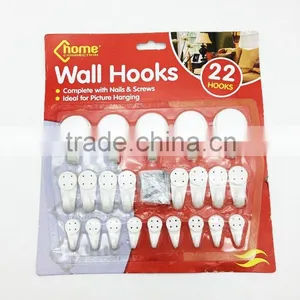 22pcs Wall Hook,plastic Wall Hanger Hook,plastic Adhesive Wall Hook thumbnail-1