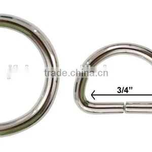 Silver 3/4" Welded Steel Dee Ring, Paracord Dog Collars Shackle, Belts Shackle thumbnail-2