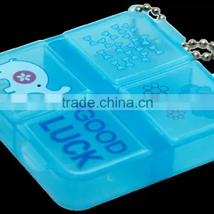 Plastic Portable Pill Box/Gift Box With 4 Compartments With Keychain thumbnail-2