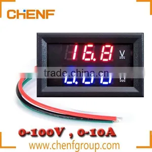 Cheaper High Quality Red Blue LED DC 0-100V 10A Dual Display Voltage Meter Digital LED Voltmeter Ammeter Panel Amp Volt Gauge thumbnail-1