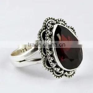 Breathtaking Romantic !! Pear Shape Garnet 925 Sterling Silver Ring, Handmade Silver Jewelry, Silver Jewelry 925 thumbnail-1