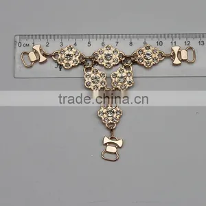 Hot Sell Decoration Shoes Clips for Wedding Shoes Gold Crystal thumbnail-4