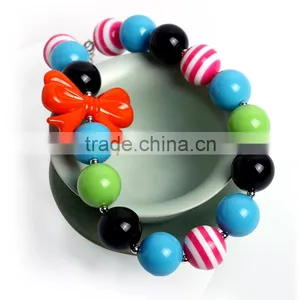 Baby Necklace Girl Chunky Necklace With Red Bowknot Fashion Jewelry Chunky Necklace thumbnail-1
