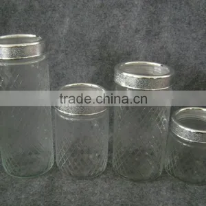 Frost Glass Jar With Lid thumbnail-3