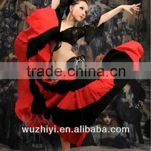Belly Dance Costumes,Hot Sexy Spanish Skirt of Bellydancer Practise Wear,Belly Dancing Performance Clothes,Dancing Dress QC1286 thumbnail-1