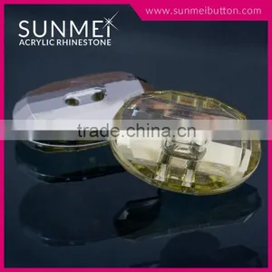 Taiwan Manufacturer Oval Shaped 2 Holes Transparent Acrylic Button thumbnail-2