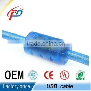 2.0 USB A/B Cable Transparent Blue Print Cable to 1m Computer Printing Machine Cable thumbnail-2
