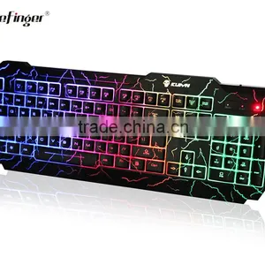 Shenzhen Factory Rainbow LED Backlit Latest Computer Keyboard With Cool Crack Parttern thumbnail-3