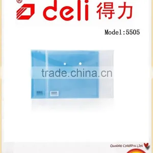 Deli Document File Holder ,Document Bag A4*10 .Transparent Snaps thumbnail-1