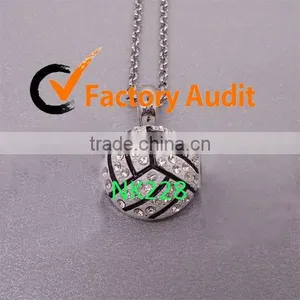 NK228 Rhinestone Volleyball Charm Pendant Necklace/ Jewelry Findings thumbnail-1