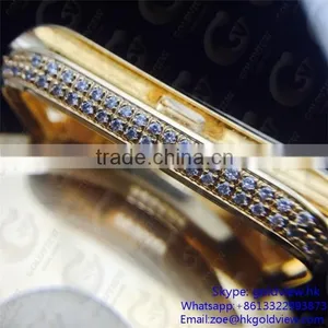 Luxury Casing for Apple Watch 24k Gold Housing With Shinny Diamond , 18k Gold Housing Crystals for Apple Watch thumbnail-6