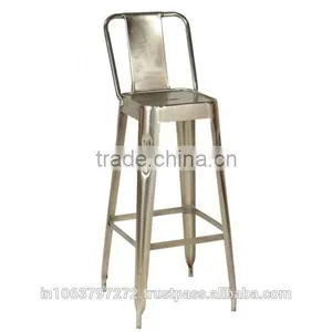 Modern Bar Stool High With Nickel Finish thumbnail-1