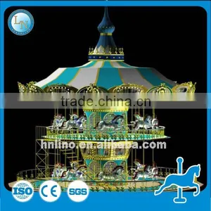 Lino Fiberglass Amusement Luxury Double Decker Merry go Round Carousel for Sale thumbnail-4
