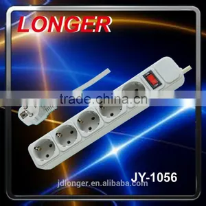 Hot Sale High Quality Germany 5 Way Switch Gray Extension Socket Power Strip 16A 220V Child Protector thumbnail-1