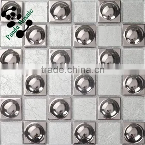 SMG04 Silver Flexible Mosaic Decorative Brick Ceramic Tiles for Living Room Wall thumbnail-1