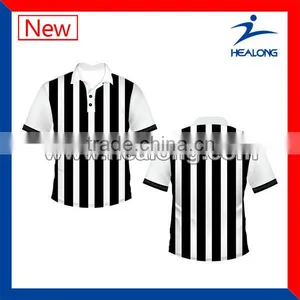 Hot Selling Black White Stripe Pattern Cricket Jersey thumbnail-1