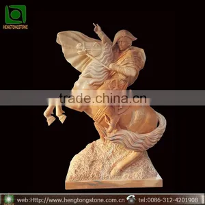 Western Style Man With Horse Marble Figure Statue thumbnail-1