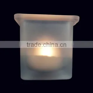 Candle Holder /clear Glass Frosted Wax Storage Empty Jar thumbnail-2