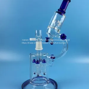 New Glass Water Pipes Glass Bongs With Rocket Perc and UFO Perc 18.8mm Joint In Bulk From Hookahs thumbnail-1