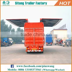 Factory Direct 3 Axles Wing Open Van Semi Trailers Wing Body Enclosed Cargo Trailer thumbnail-5