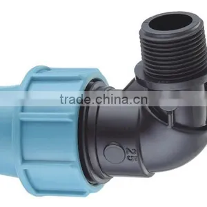 Elbow With Threaded Male Offtake PP Compression Fitting For Pe Pipe thumbnail-1
