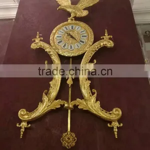 Antique Carved Ornate Gold Gilt Rococo Style Wall Pendulum Clock thumbnail-6
