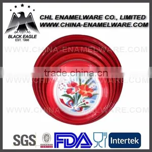 Plain Enamel Edged Enamel Round Tray thumbnail-3