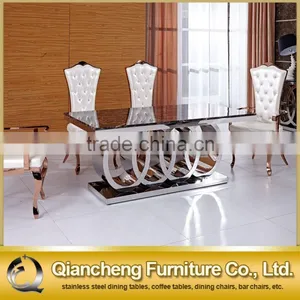 Classical Marble Dining Table Set Dining Room Furnture thumbnail-3