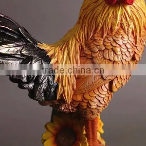 Garden Ornaments Resin Cock Figurine Farm Animal Rooster Statue thumbnail-4