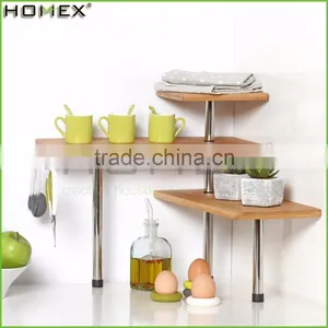 Kitchen Corner Storage Rack/Bamboo Corner Shelf/Homex_FSC/BSCI Factory thumbnail-1