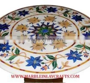 Beautiful Round Marble Inlaid Table Top thumbnail-1