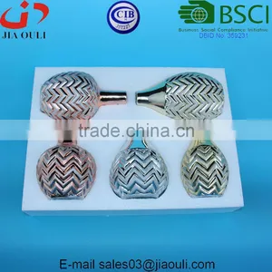 For Mail Order Gold/copper/silver Electroplated Ceramic Vase Set Home Decorative Gifts thumbnail-2